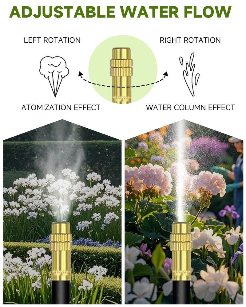 Toki-dot Drip Irrigation System for Watering Garden: 65FT 360° Hydroponic Misting Device Kit with Quick Connector Hose Barbed Accessories for Potted Plants Outdoor Indoor Greenhouse Raised Beds - Image 3
